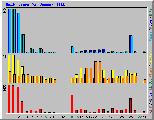 Daily usage for January 2011