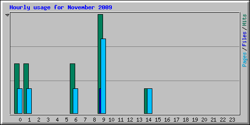 Hourly usage for November 2009