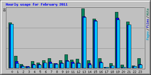 Hourly usage for February 2011