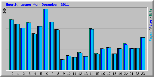 Hourly usage for December 2011