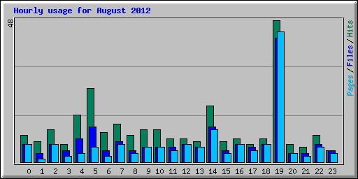 Hourly usage for August 2012